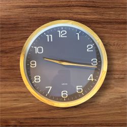 $14 Wall Clock 12 Inch Silent Non Ticking Wood Wall Clocks Battery Operated - Wooden Blue 