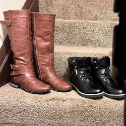 Lot Of 2 Woman's Boots Size 7.5