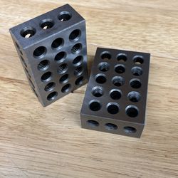 123 gage blocks 1x2x3 (23hole) setup jig fixture pair Machinist tools Cnc haas,