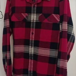 Patagonia Organic Cotton Plaid Flannel Mens Size M Red Black Soft Md Weight EUC