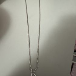 K inital silver necklace