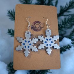 Metallic Frost Snowflake Earrings 