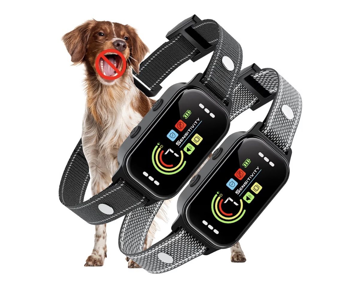 Dog Bark Collar 2 Pack, Bark Collar for Large Medium Small Dogs 8-120lbs