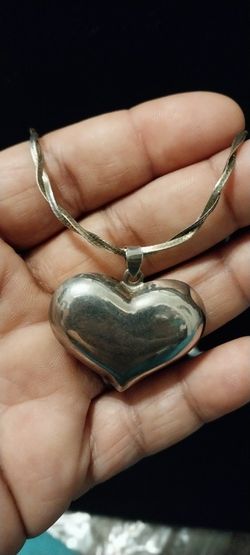 Bubble Sterling Silver Heart Pendant And Chain