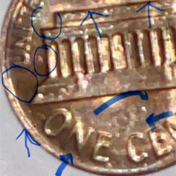  1964 One Cent no Mint Mark ,error In L On Ring ,And W 