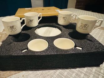 Ceramic Bow Coffee/Tea Set! Set of 6. Brand new! See all items!