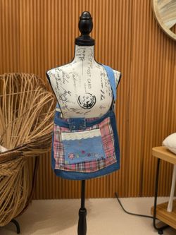 Handmade Denim Patchwork Crossbody Bag