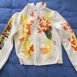 GRILS ED HARDY BLING HOODIE SWEATSHIRT SZ L  NEW
