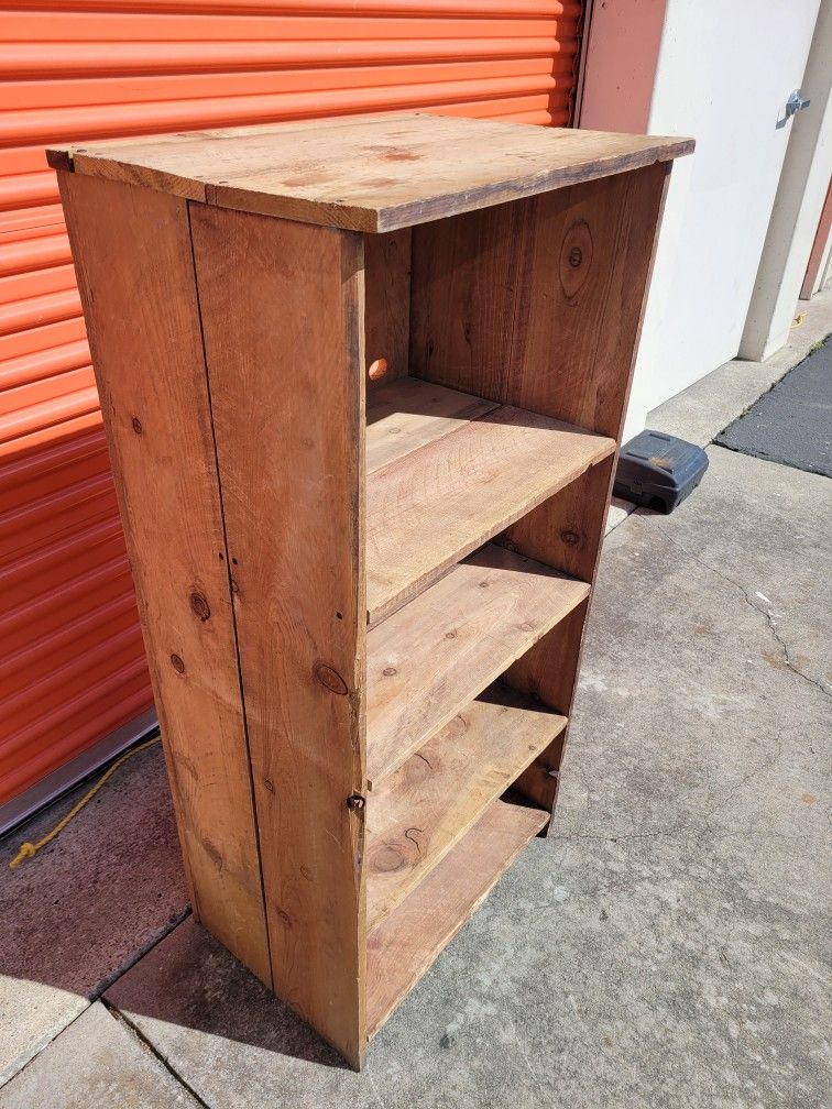 Vintage Wood Storage Book Shelf Custom Made 