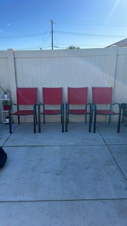 NEW CONDITION CHAIRS SET 4 - RED & BLACK