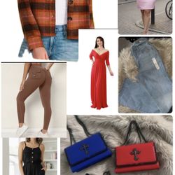 New Women clothes Assorted sizes(30pcs) + bags +general items ALL NEW $40 (Some pictures here)