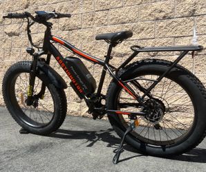 BRAND NEW! 750/1000 Watt Electric Fat Tire E-Bike, 28mph, 26x4.0 Fat Tire, Rear Rack