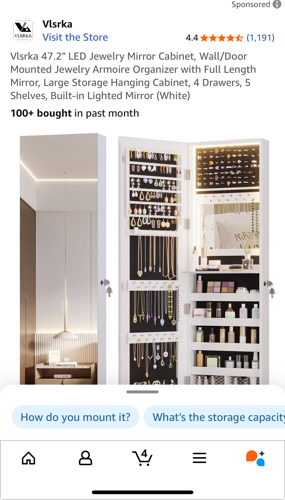 Over Door Jewelry Organizer