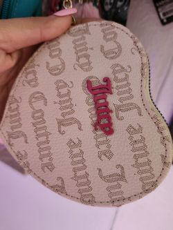Juicy couture cream color heart shaped wristlet