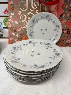 Blue & White Floral China Set