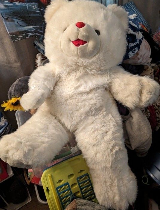Huge Size Soft And Fluffy White Bear