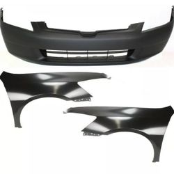 Front Bumper and Both Fenders For Honda Accord Sedan Fits 2003 To 2005