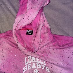 M size Lonely heart designer pink jacket with shiny stones