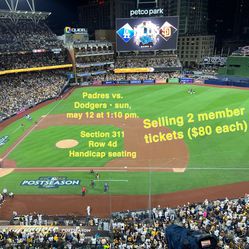 Padres vs. Dodgers • Sun, May 12 at 1:10 pm