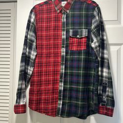 Zara men's plaid print shirt, multicolor, size M