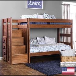Wood Bunk Beds With Steps 