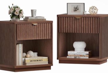 NEW Set of 2 Modern Nightstands- (Sealed in Boxes)