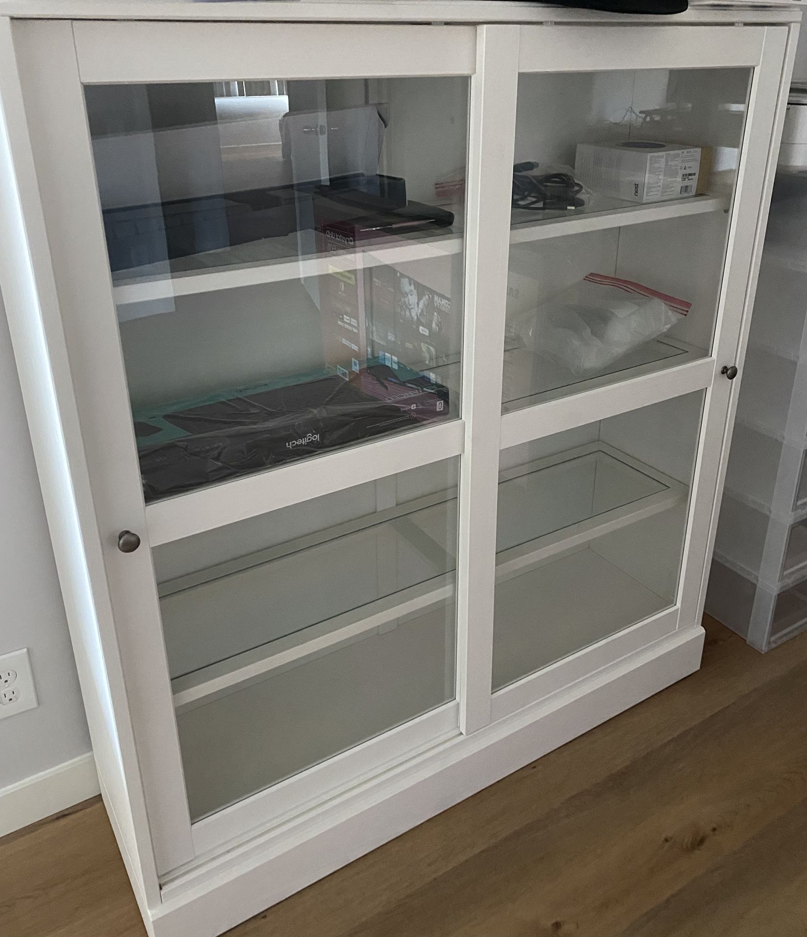 Havsta Glass-door Cabinet White