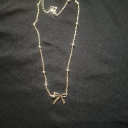 14 Kt Gold Plated Bow Necklace