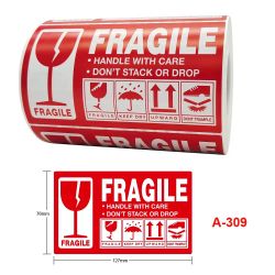 300pcs Roll Of Roll packaging, handle with care, fragile warning stickers, labels that won't fall off, handles with care for transportation and reloca