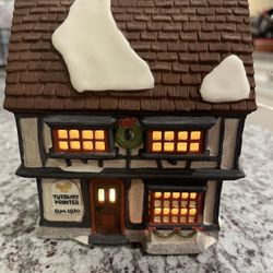 Department 56 Dickens Village Series Tutbury Printer Lit Village Piece - Great Shape - Rare 