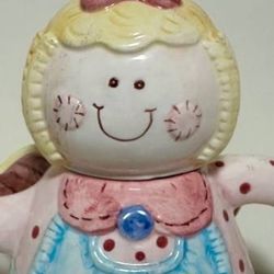 Vintage Porcelain Angel Doll Tea Coffee Water Pot Pitcher With Lid Home Decoration Accent