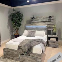 $39 Down Bedroom Set Queen/King Bed Dresser Nightstand Mirror Baystrom 