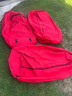Set of 3 Red Wheeled Storage Bags