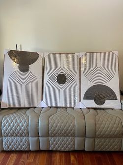 Abstract 3 Panel Triptych Painting