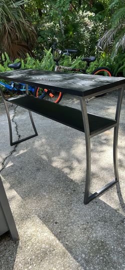 Black Wood and Metal Console Table