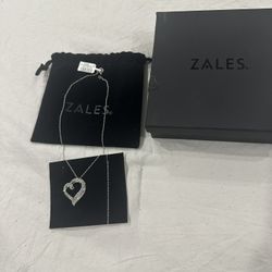 ZALES 1 CT. T.W. Diamond Double Edge Heart Pendant in 10K White Gold