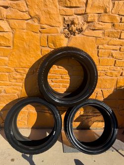 Set of 3 Black Car Tires