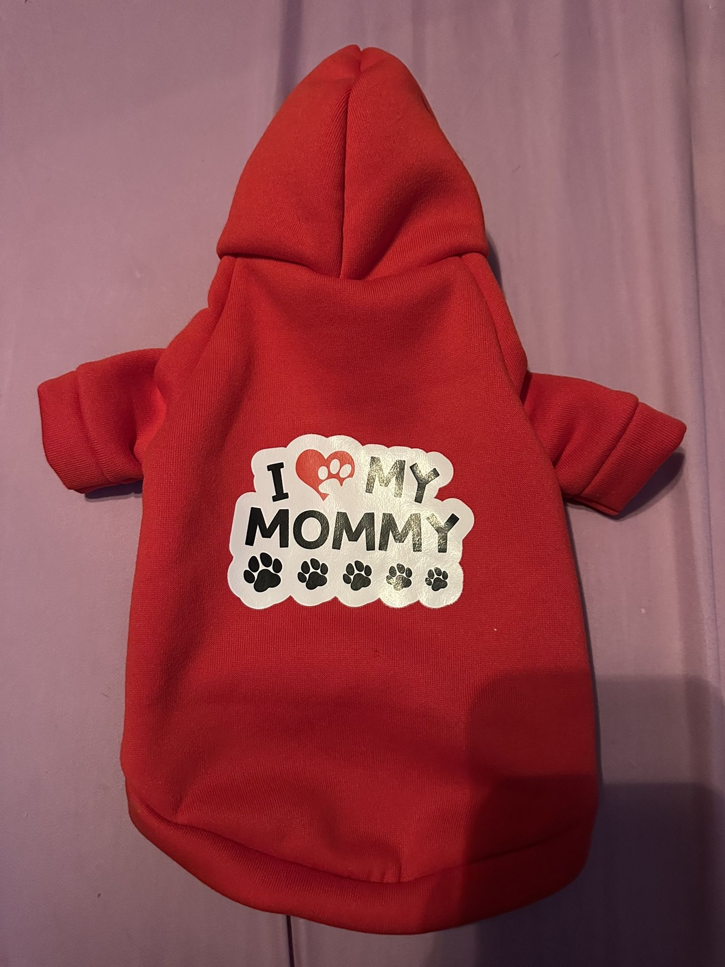Extra Small I Love My Mommy Dog Hoodie For Winter