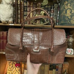 Vintage Y2K Liz Claiborne Crocodile Embossed Bag Rare