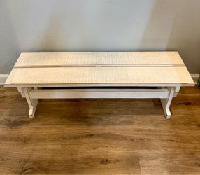 Set of Two White Farmhouse Benches