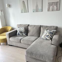 Gray couch with chaise