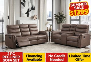 2 PC REC SOFA AND LOVESEAT