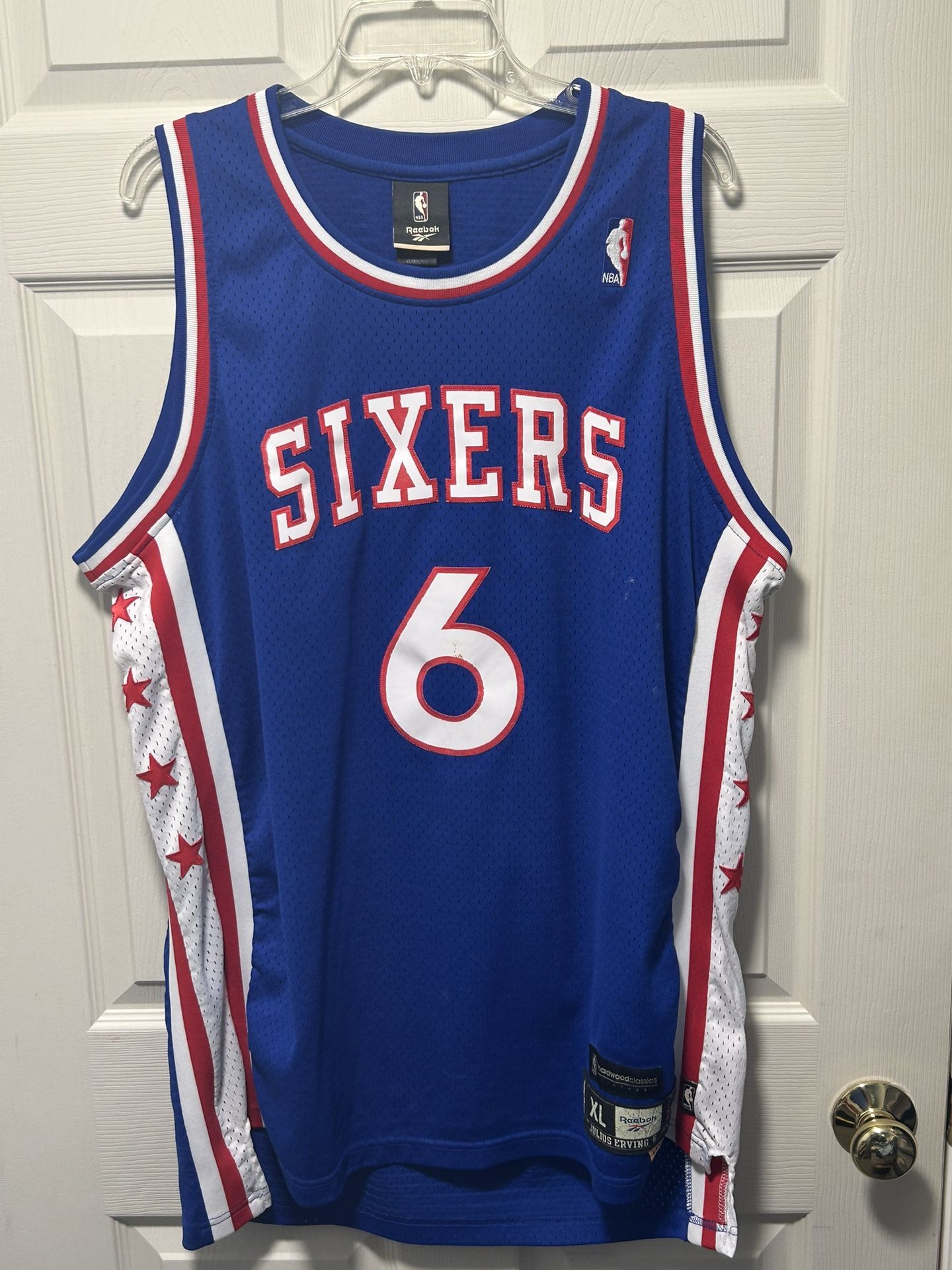 VTG Hardwood Classics Reebok Philadelphia Sixers Julius Erving #6 NBA Jersey XL