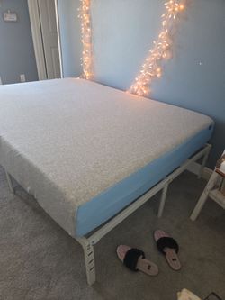 Queen/full size mattress & white frame