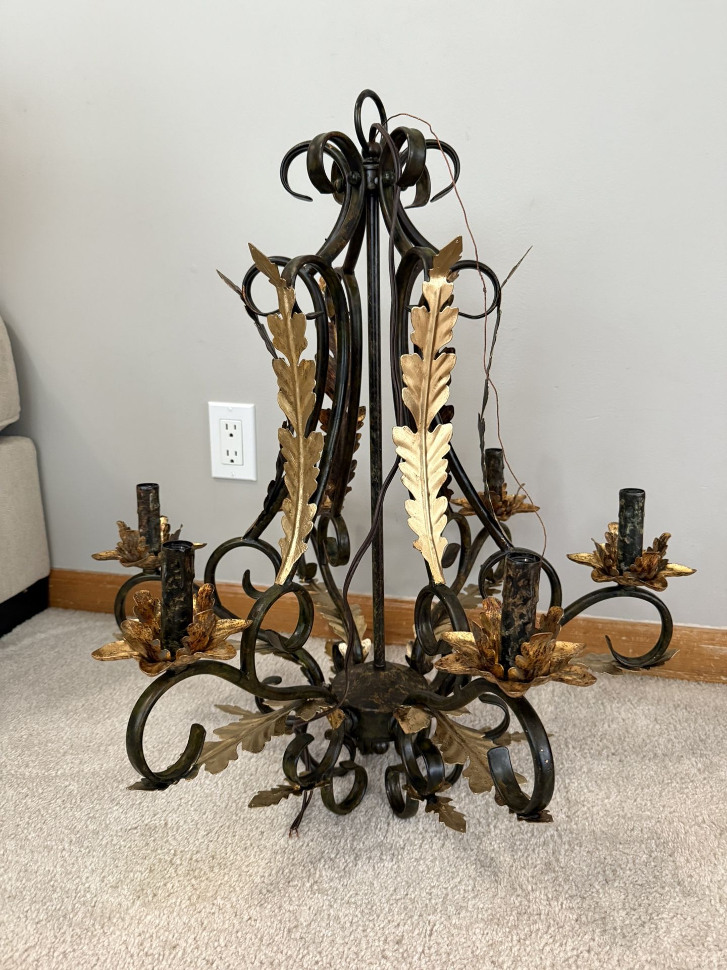 Vintage Luminaire Iron Chandelier