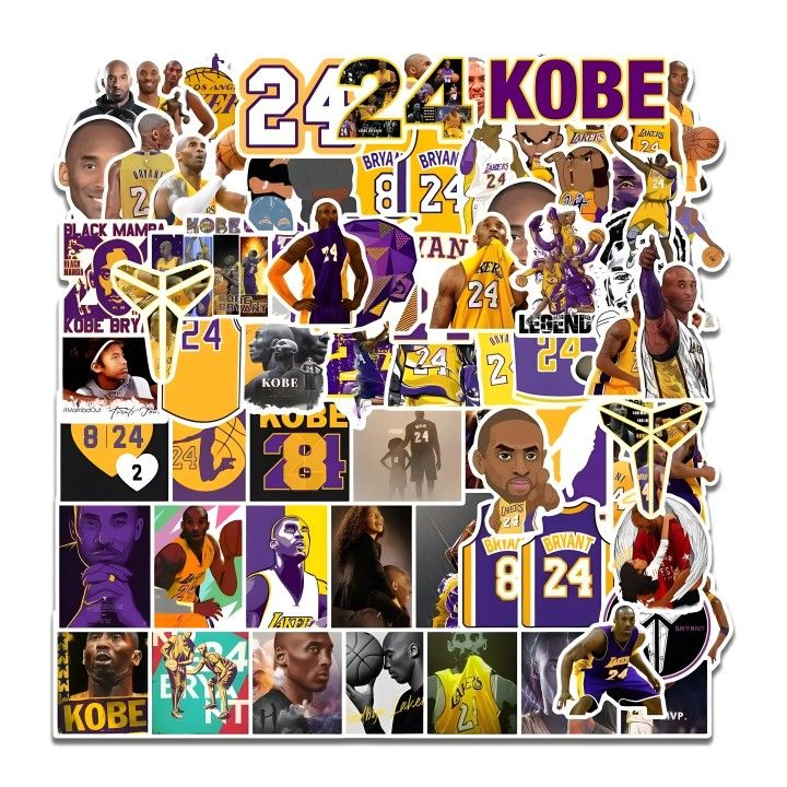 74 Pcs Kobe Stickers Basketball Stickers *No Repeats*