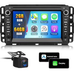 Car Radio Stereo for Chevy Silverado Tahoe GMC Sierra Yukon 2007-2013,Support Wireless CarPlay, Android Auto, GPS Navigation, Bluetooth, Backup Camera