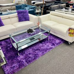 Clearance Sale✅Gorgeous White Two Piece Sofa+Love Seat Buy Sofa $699 FREE Loveseat✅Don’t Miss 