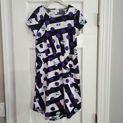 LuLaRoe KIDS Mae Halloween Dress Size 12 Disney Nightmare Before Christmas Jack Pockets