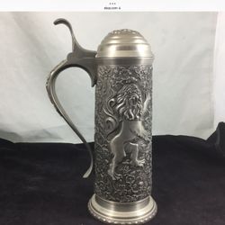 Vintage Lion And Unicorn Pewter Stein By Franklin Mint